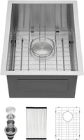 Kichae 15 Inch Undermount Stainless Steel Bar Prep Sink - Compact