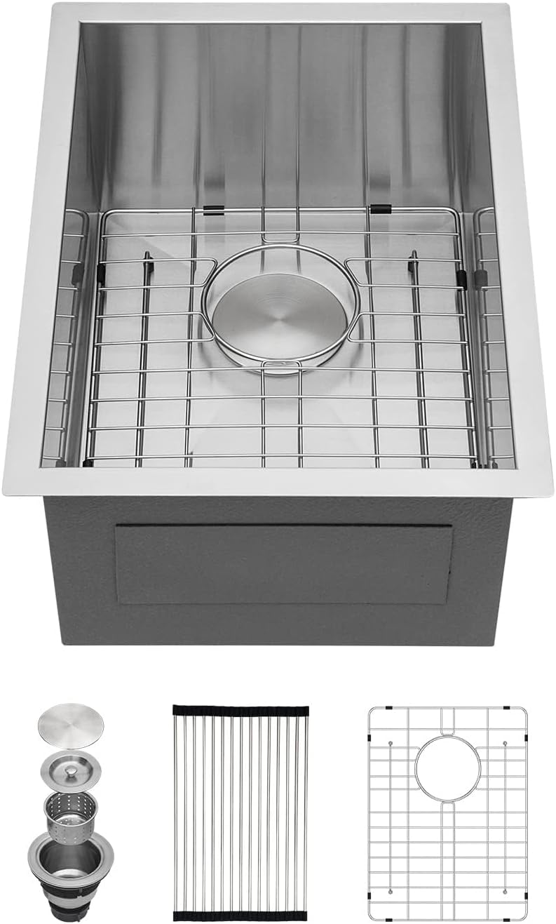 Kichae 15 Inch Undermount Sink for Stylish Bar Prep Areas