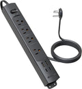 TROND Flat Plug Power Strip USB-5ft Flat Extension Cord Surge
