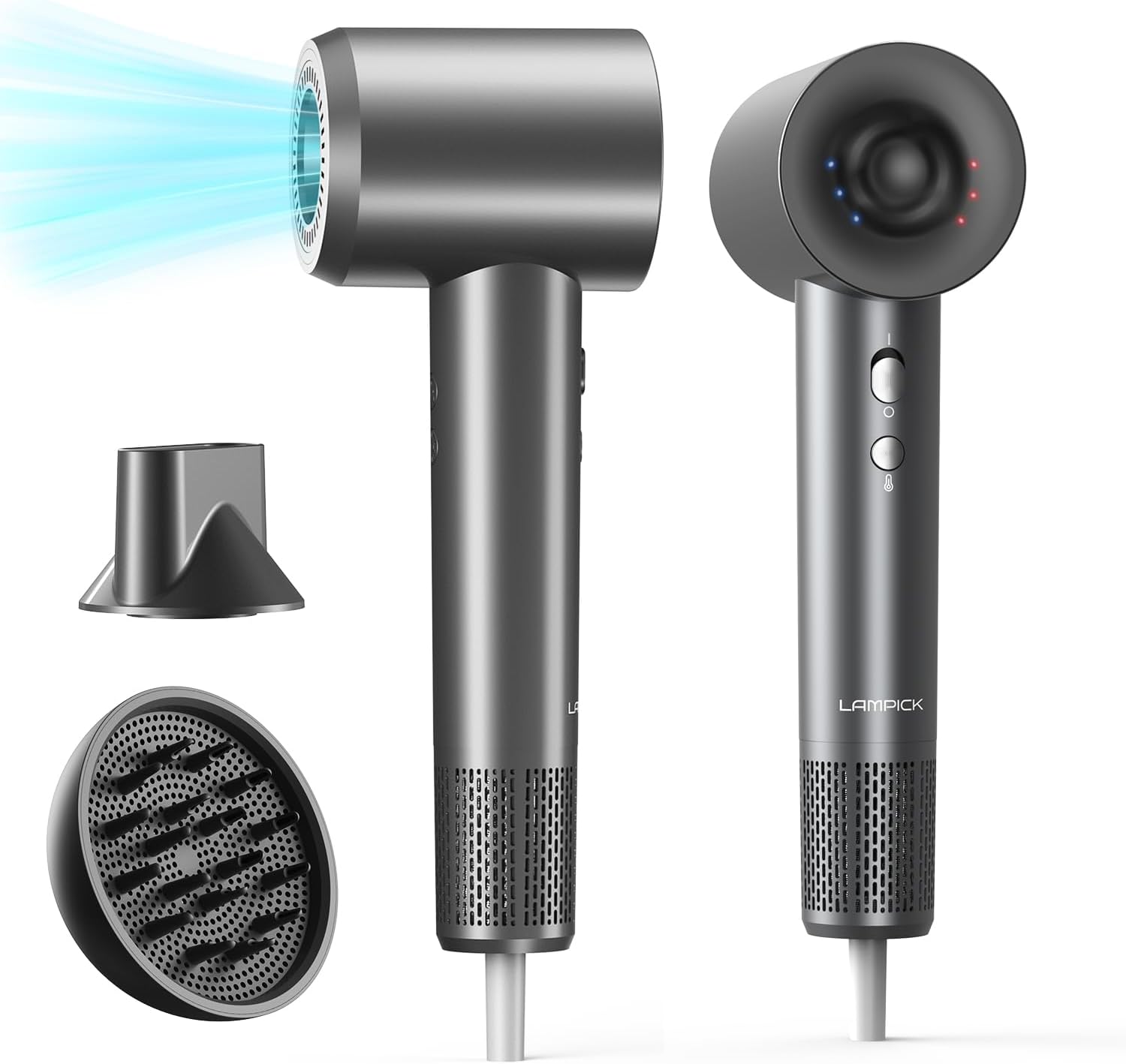 High-Speed Negative Ionic Hair Dryer by LAMPICK - Fast Drying Power!