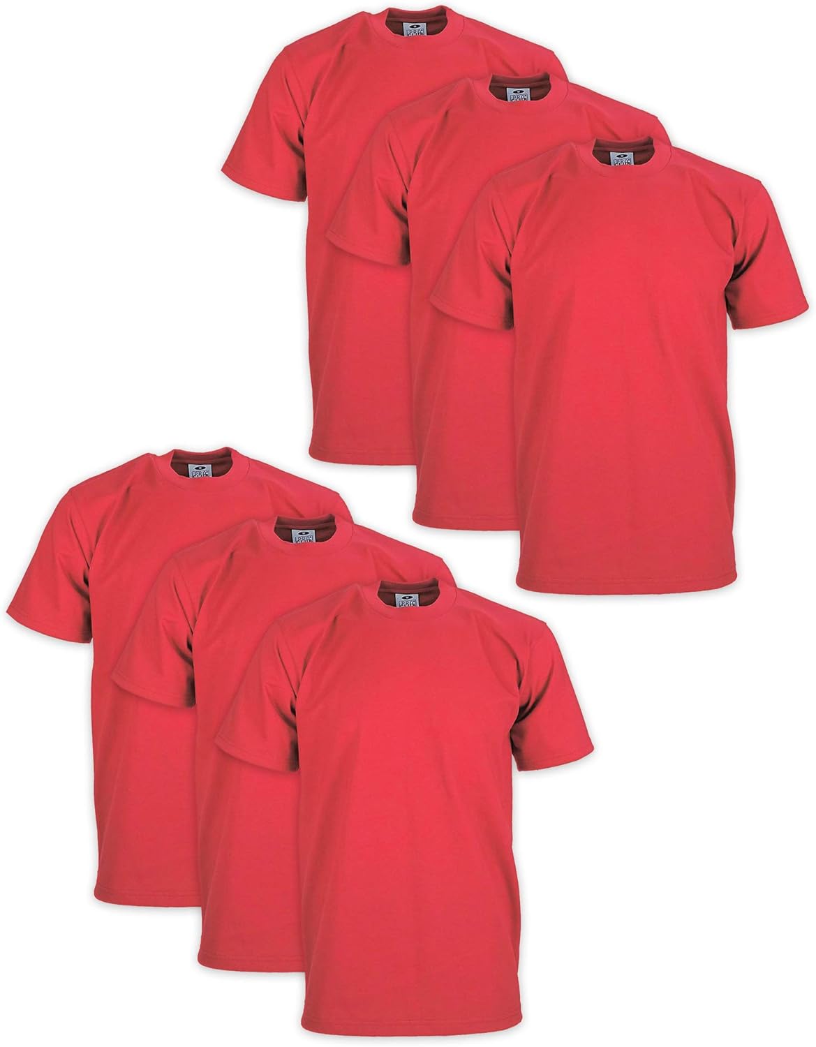 Pro Club Men's Heavyweight Cotton Crew Neck T-Shirt 6-Pack
