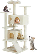 DUMOS 54-inch Indoor Cat Tree Tower - Stable Multi-Level Playhouse