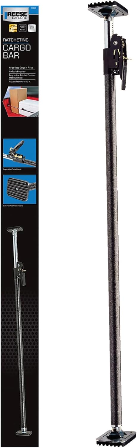 Ratcheting Cargo Bar Adjustable 40 to 70 Inch for Secure Transport