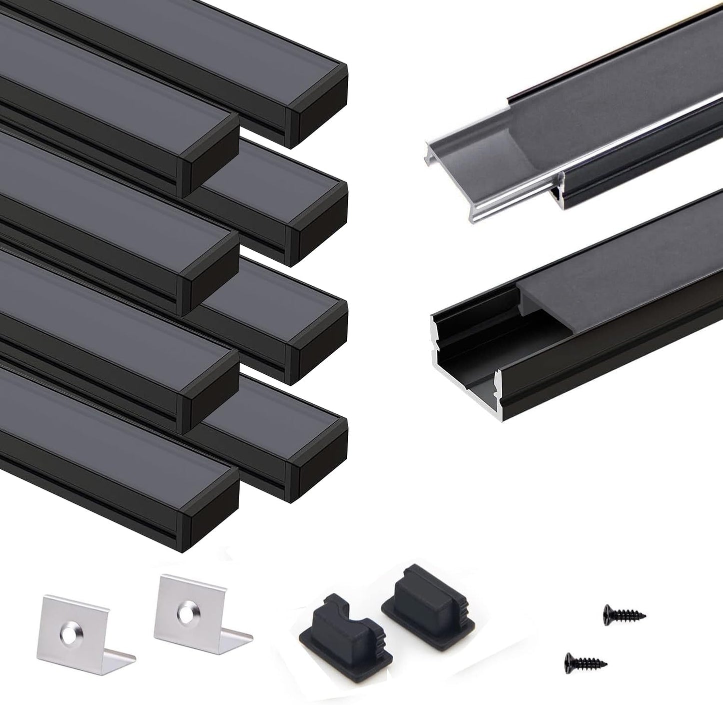 VST 10 Pack 3.3ft LED Aluminum Channel U Shape for Strip Lights