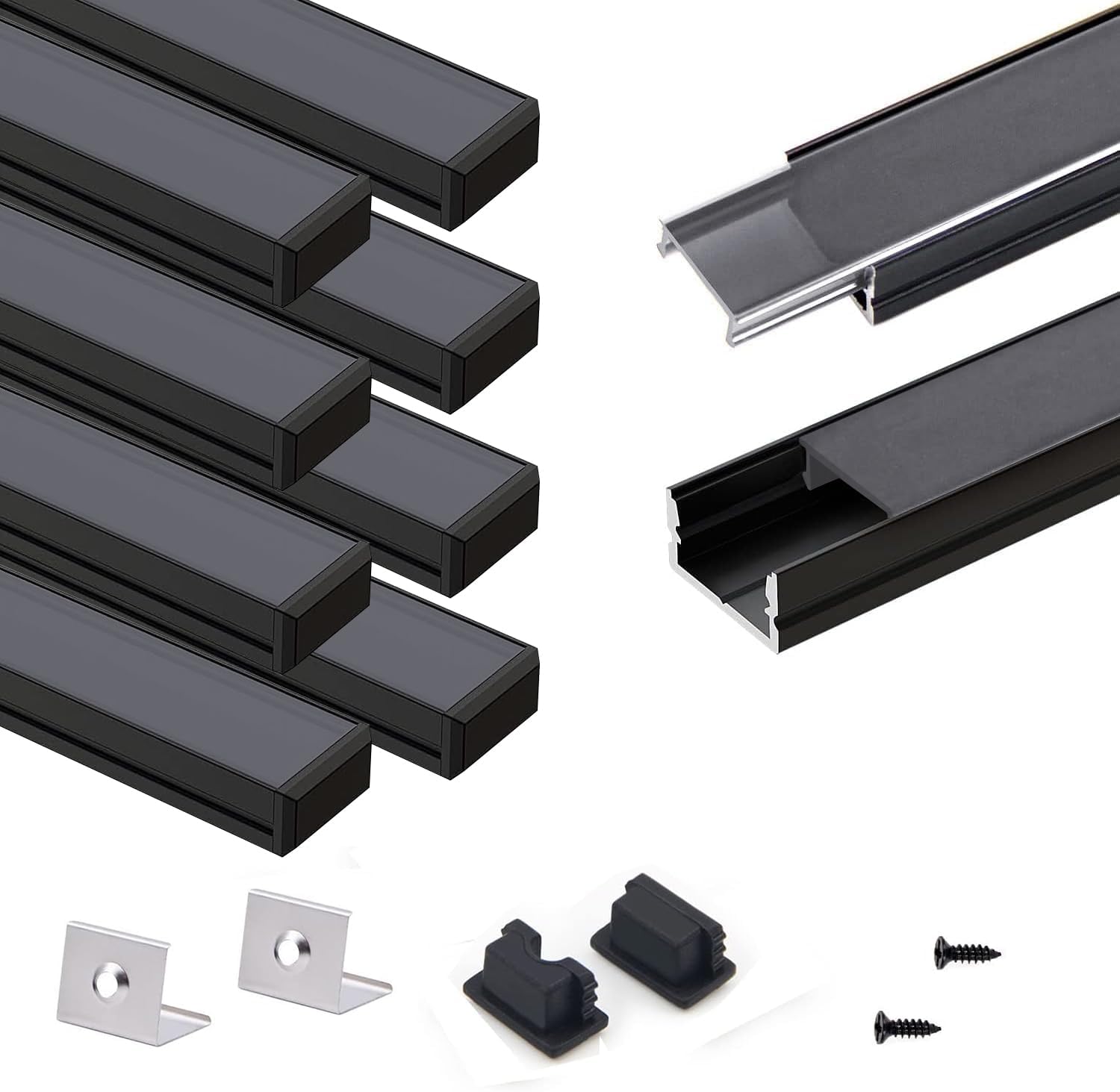 VST 10 Pack 3.3ft LED Aluminum Channel U Shape for Strip Lights