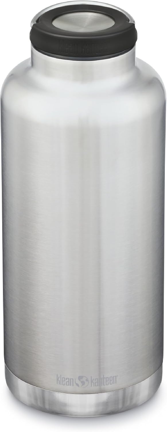 Klean Kanteen TKWide Insulated Water Bottle - 64 oz Brushed Steel