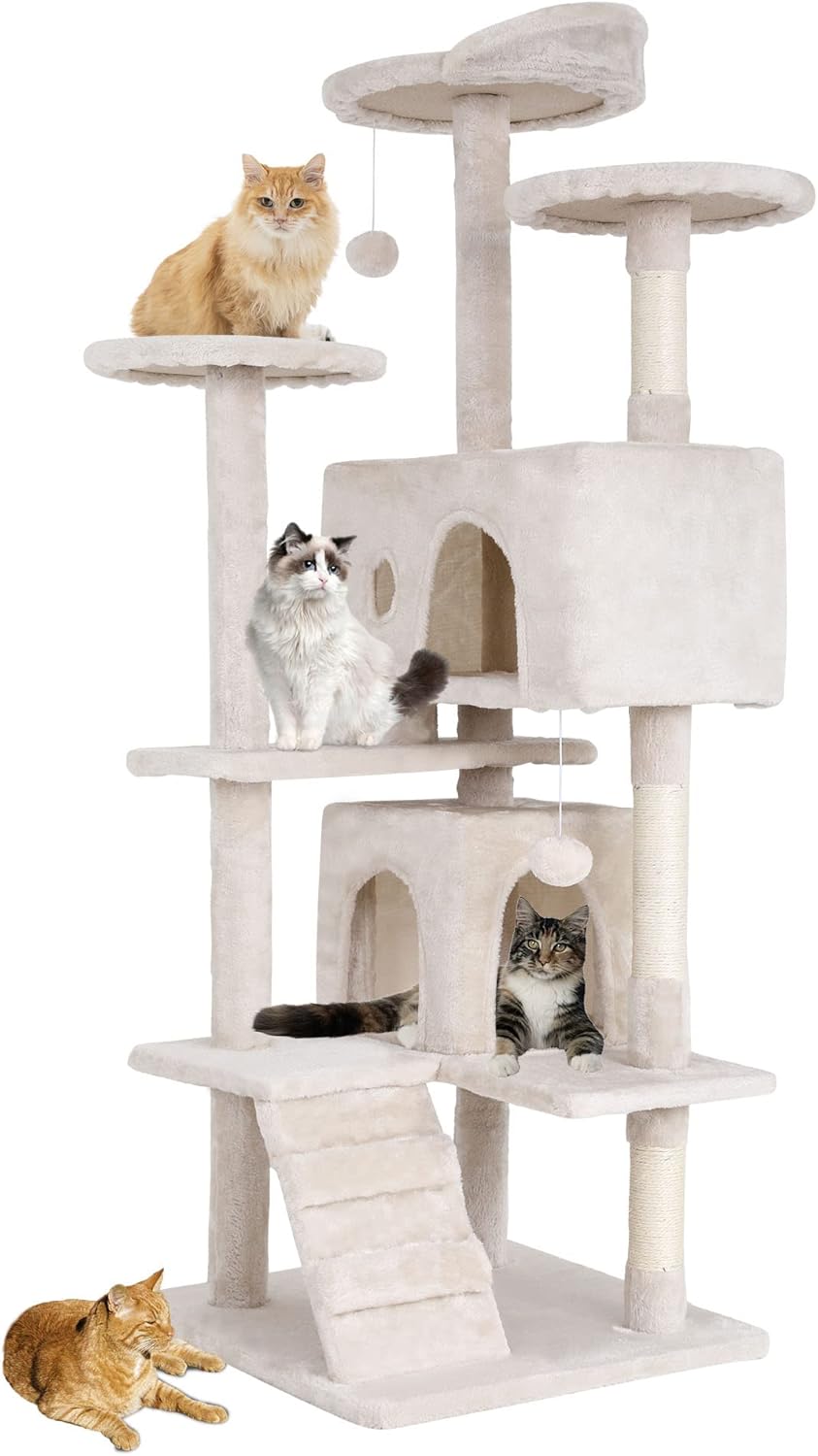 54 Cat Tree Tower with Multi-Level Activity Center for Cats