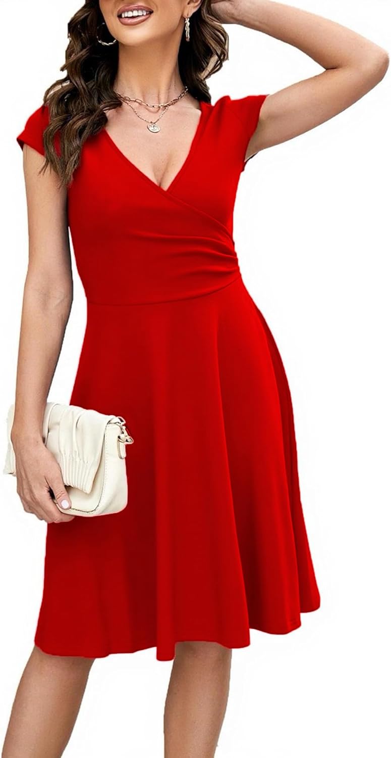 Oxiuly Women's Cap Sleeve Floral Vacation Party Dress Review