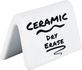 Double Sided Ceramic Dry Erase Table Tent Sign White - Reusable