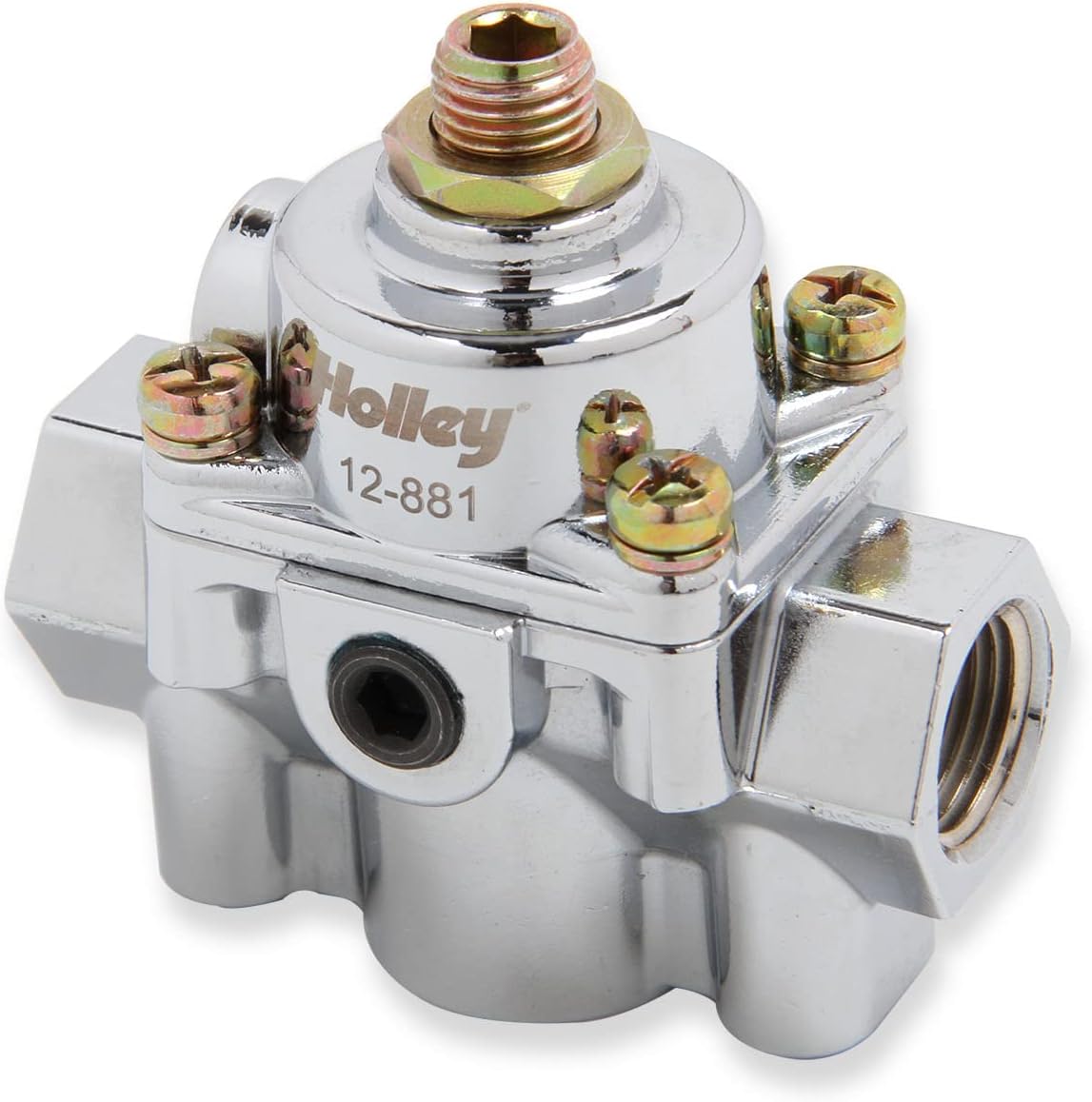 Holley Bypass Regulator for Fuel Pressure 6.0 Psi in Chrome Finish