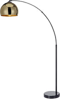 Mid-Century Modern Arc Floor Lamp with Elegant Faux Marble Base