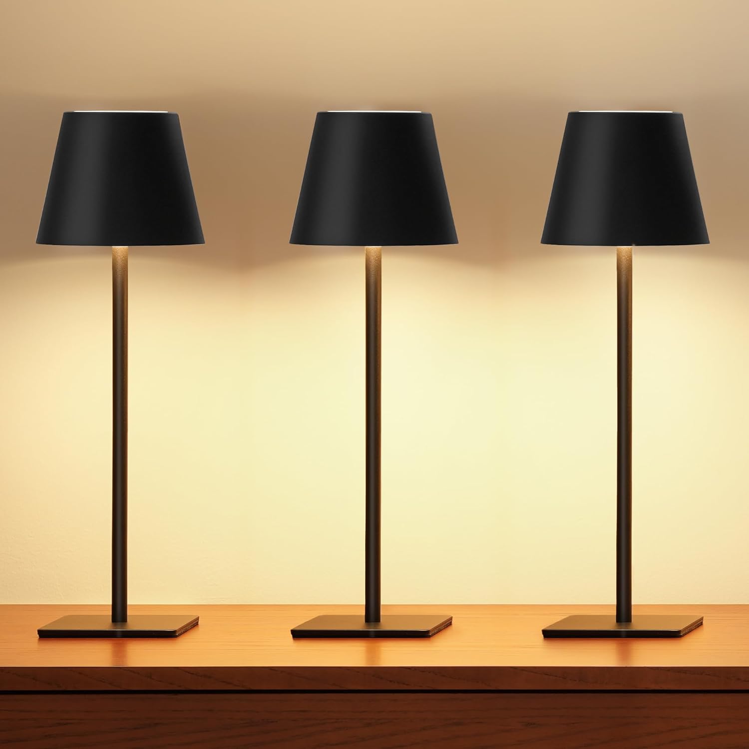 Portable Waterproof Rechargeable Table Lamp - 3 Pack Set