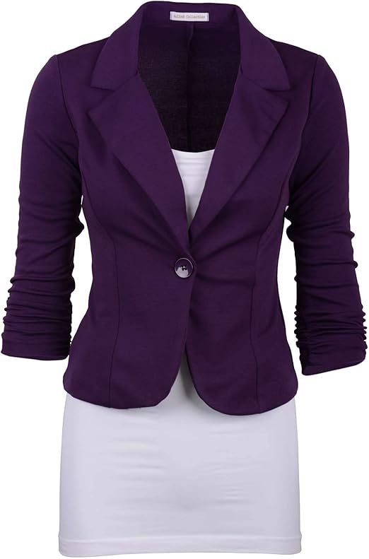 Auline Collection Women's Casual Work Solid Color Knit Blazer Review