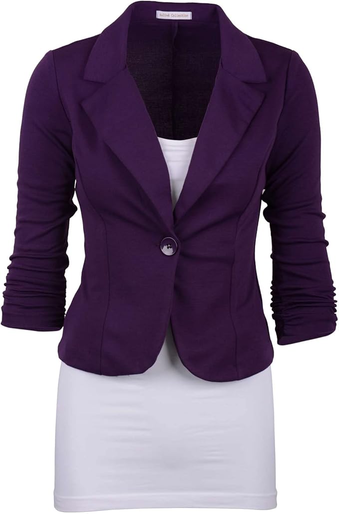 Auline Collection Women's Casual Work Solid Color Knit Blazer Review
