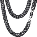 FindChic Men Curb Chain Necklace 12mm Double Cuban Link - Bold