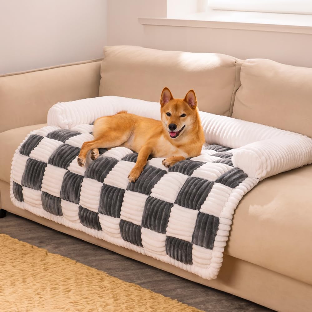 FunnyFuzzy Pet Couch Covers for Sofa - Cozy Dog Mat Protector