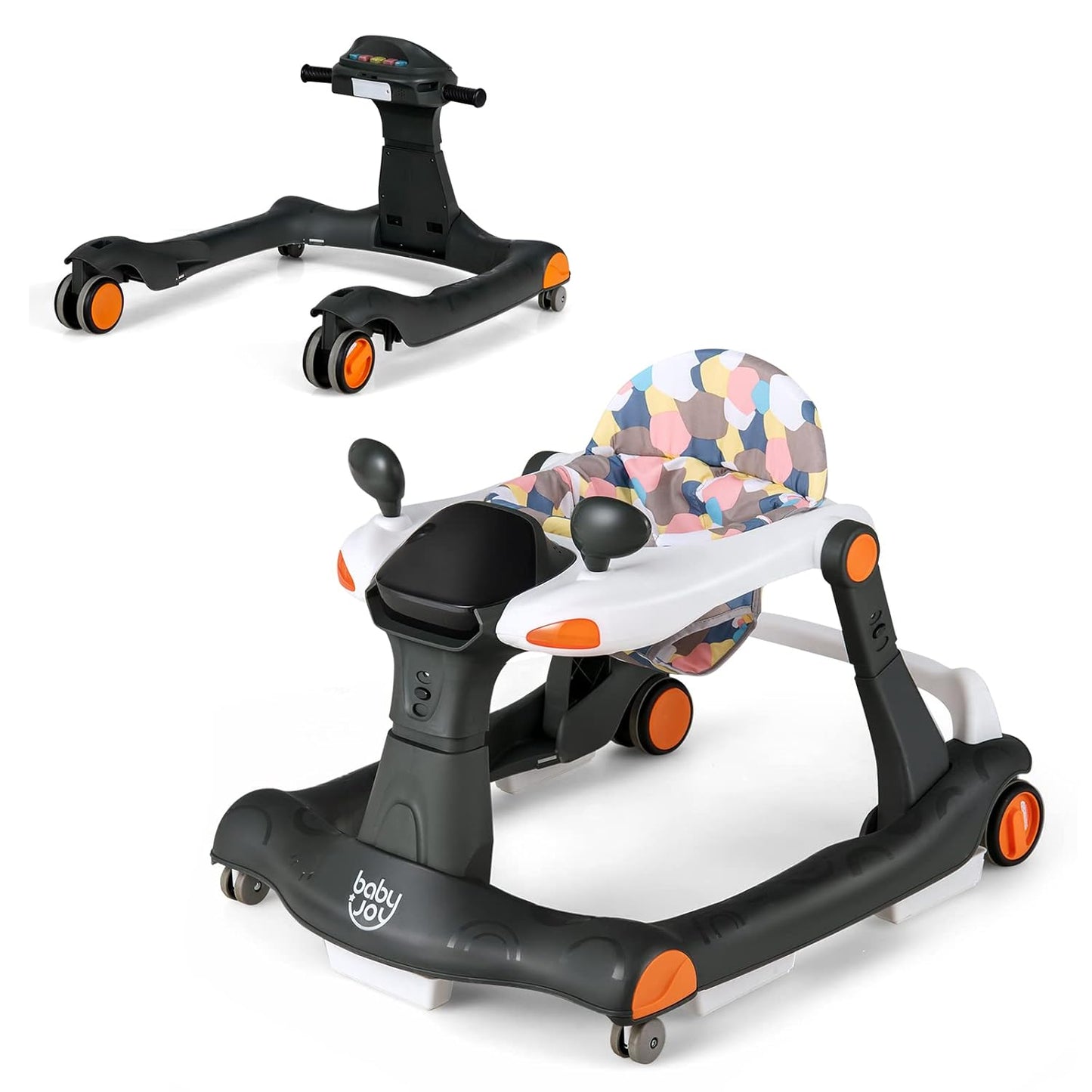 2 in 1 Baby Walker with Adjustable Height & Speed for Toddlers