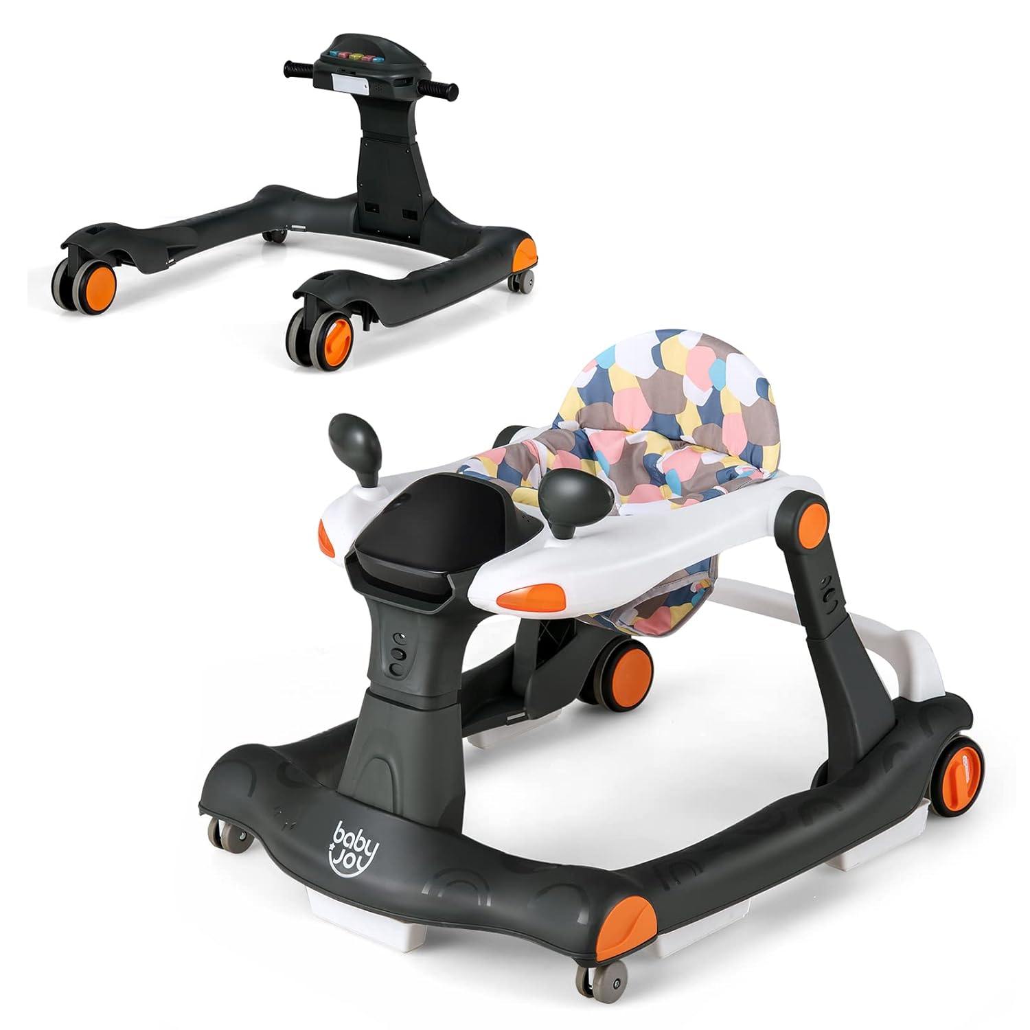 2 in 1 Baby Walker with Adjustable Height & Speed for Toddlers