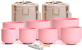CVNC 432HZ Pink Frosted Quartz Singing Bowls Chakra Set