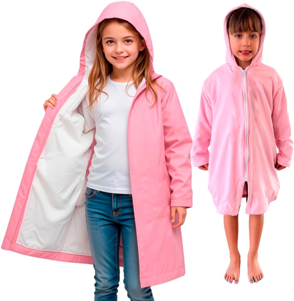 MACAR Waterproof Swim Parka with Towel Lining for Kids