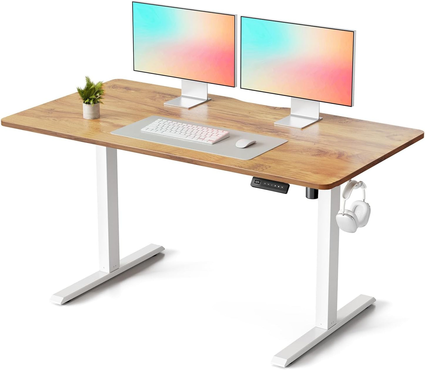 FEZIBO Standing Desk 55-60 Inches Electric Height Adjustable