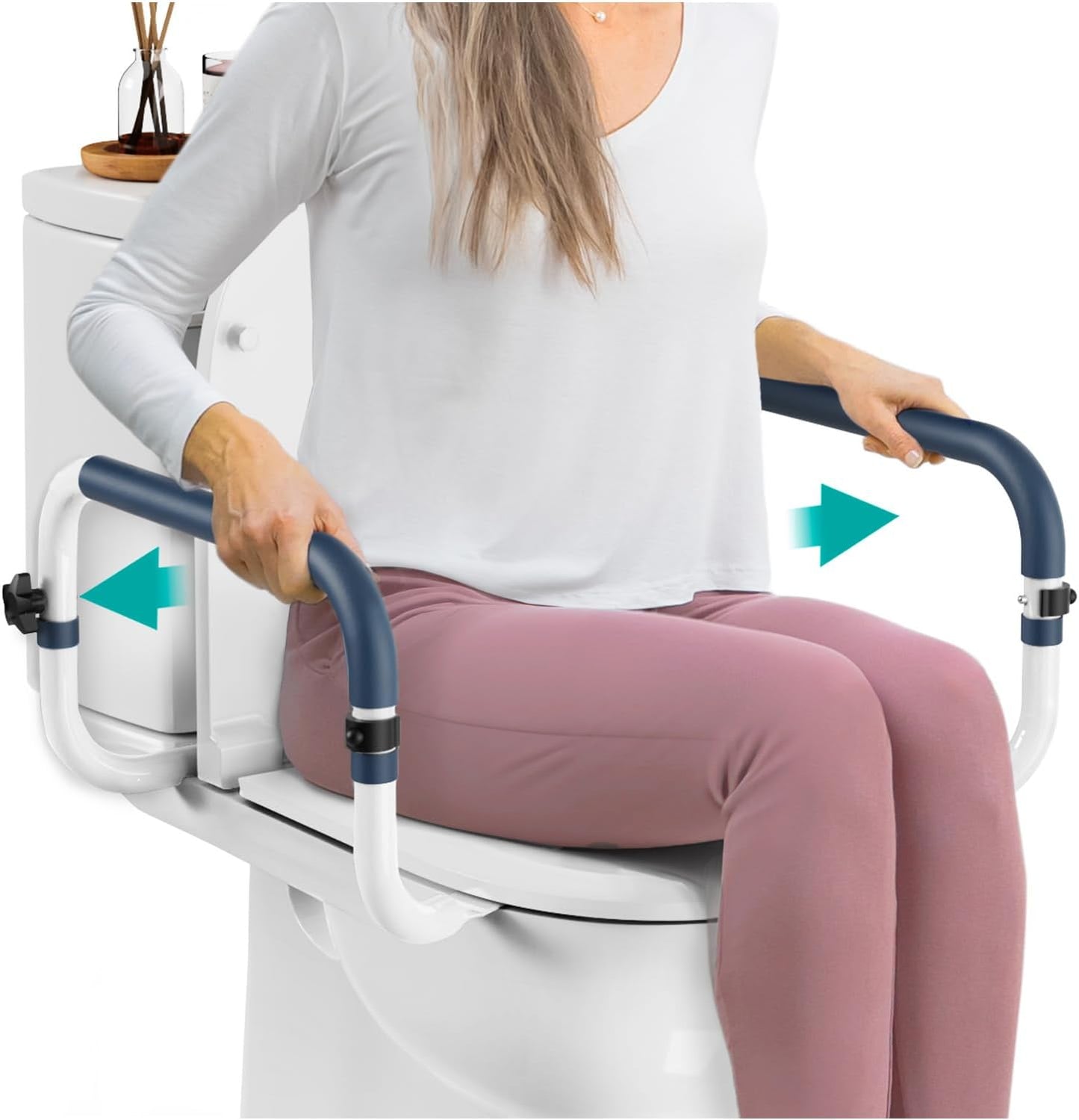 Toilet Safety Rails for Elderly Adults - Adjustable Support Bar