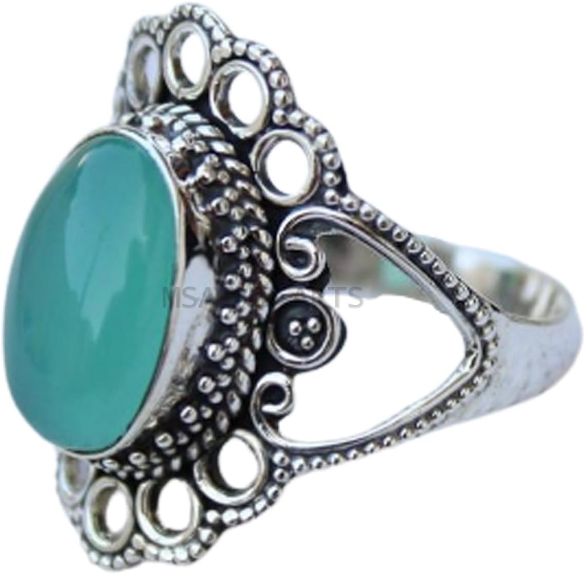Solid 925 Sterling Silver Ring with Genuine Black Onyx Gemstone