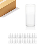 Clear Glass Candle Holder Sleeve for Pillar Candles, 24 Pieces