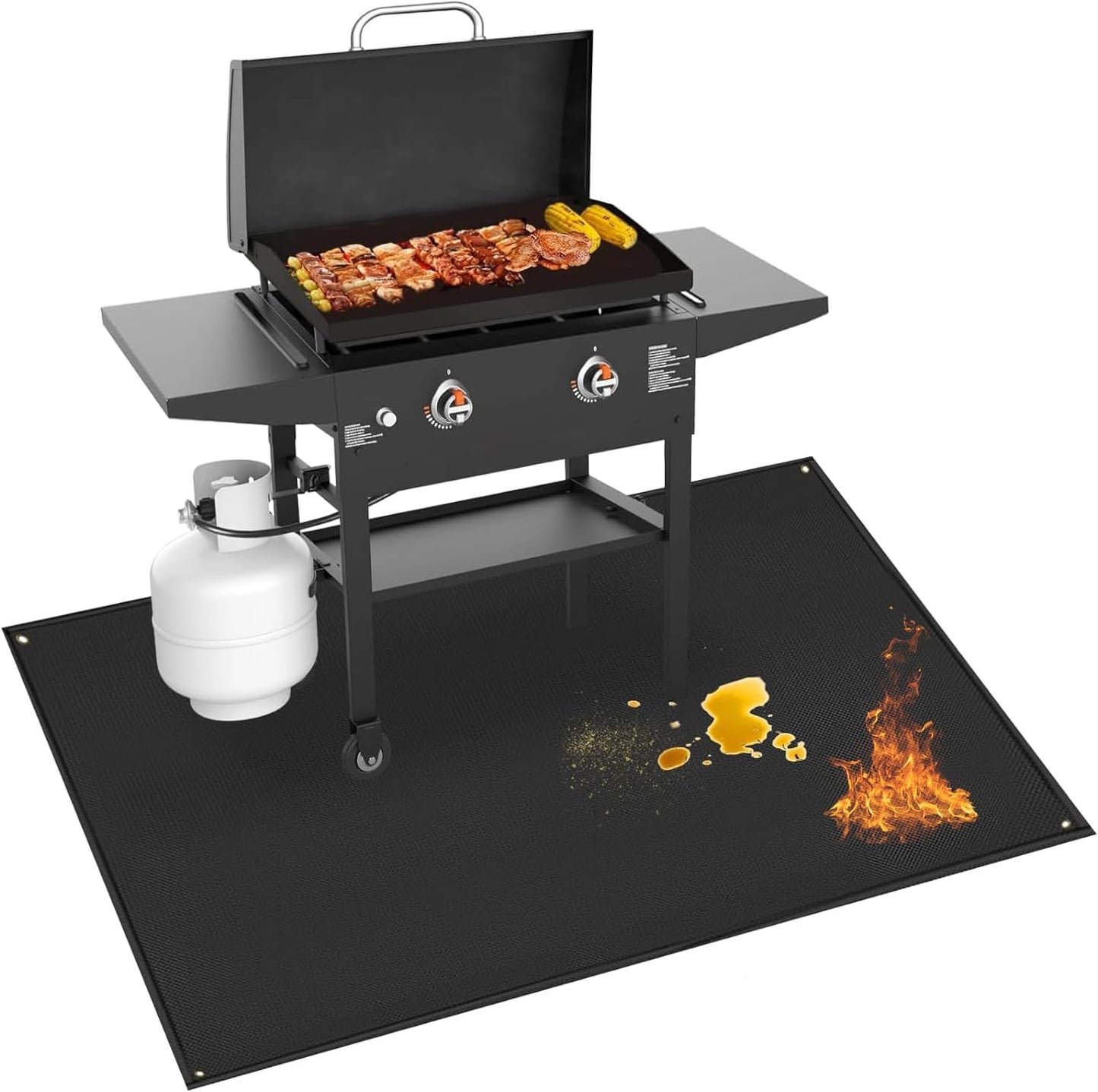 70 x 48 in Grill Mats for Outdoor Grill - Fireproof & Durable