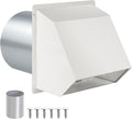 6 Inch Hooded Wall Vent with Screen and Damper - Quiet, Durable