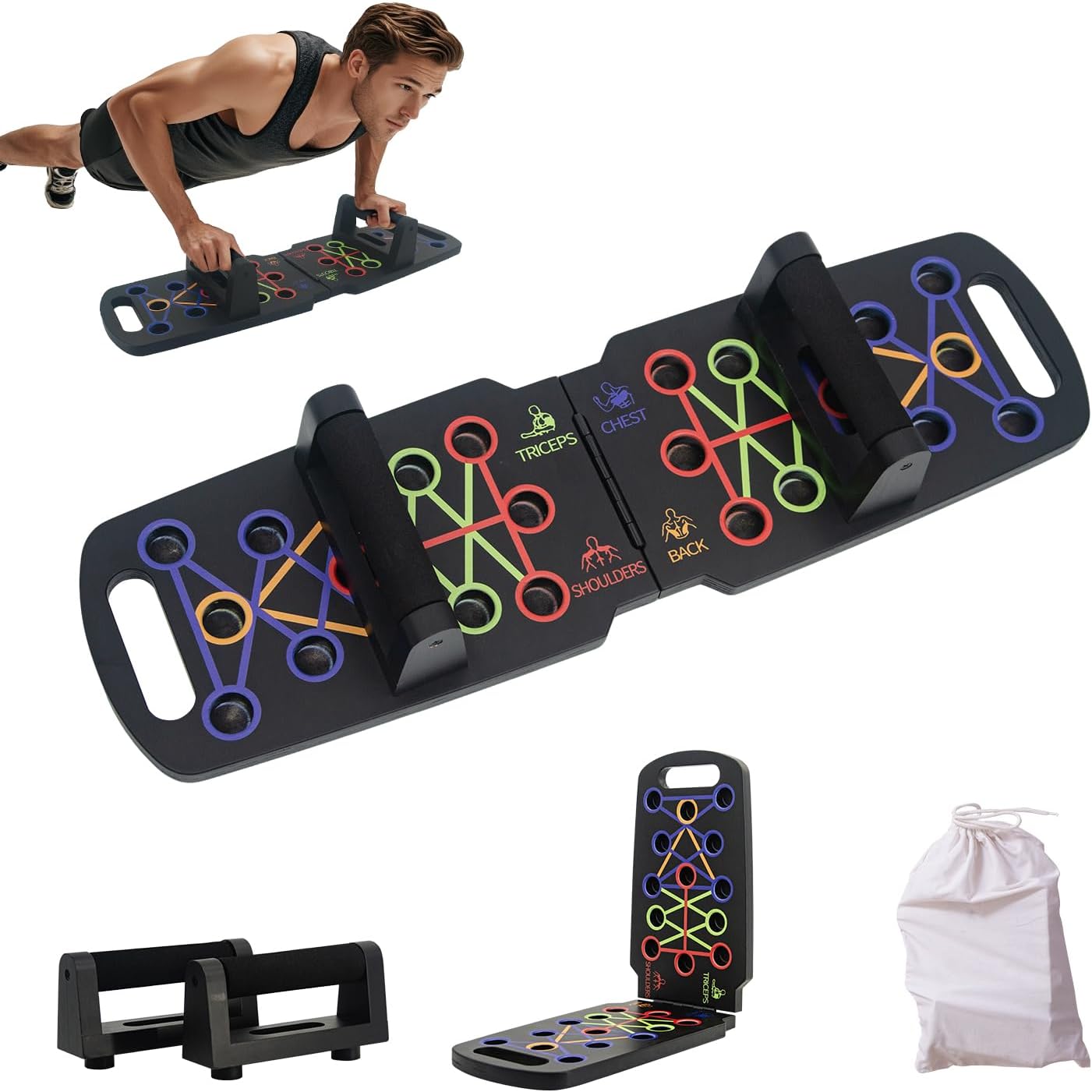 Wooden Portable Push Up Board for Strength Training at Home