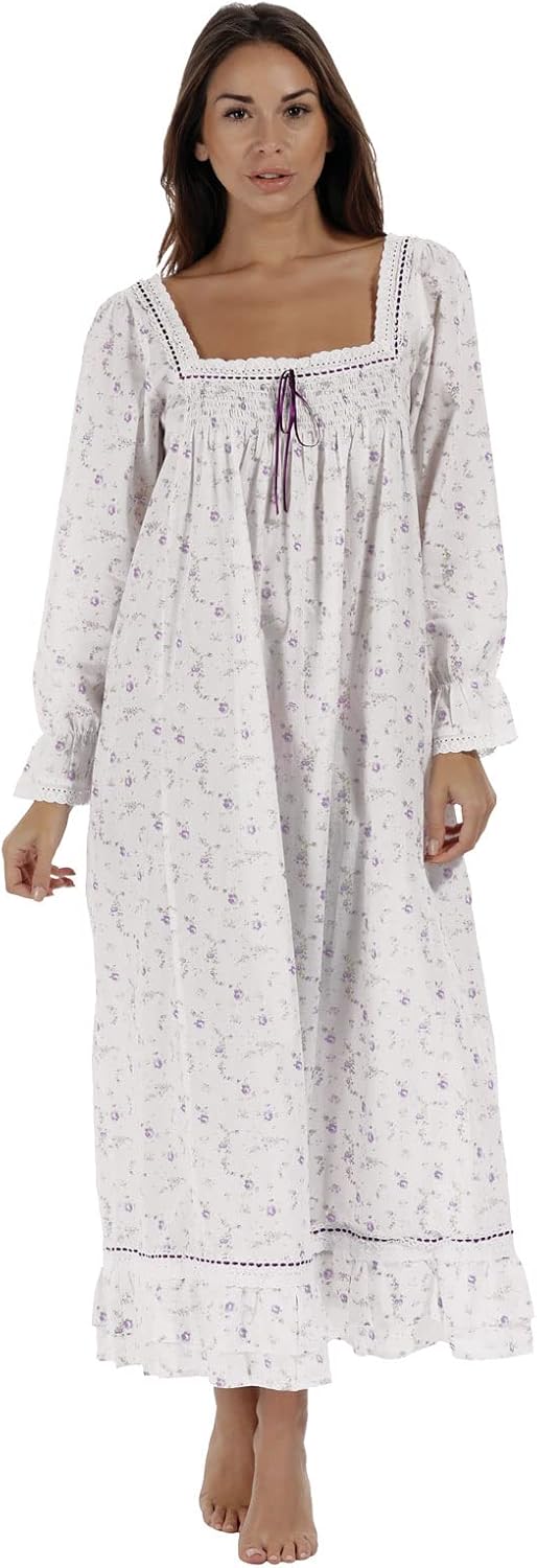 Victorian-Inspired Flannel Nightgowns for Women - Christmas Style
