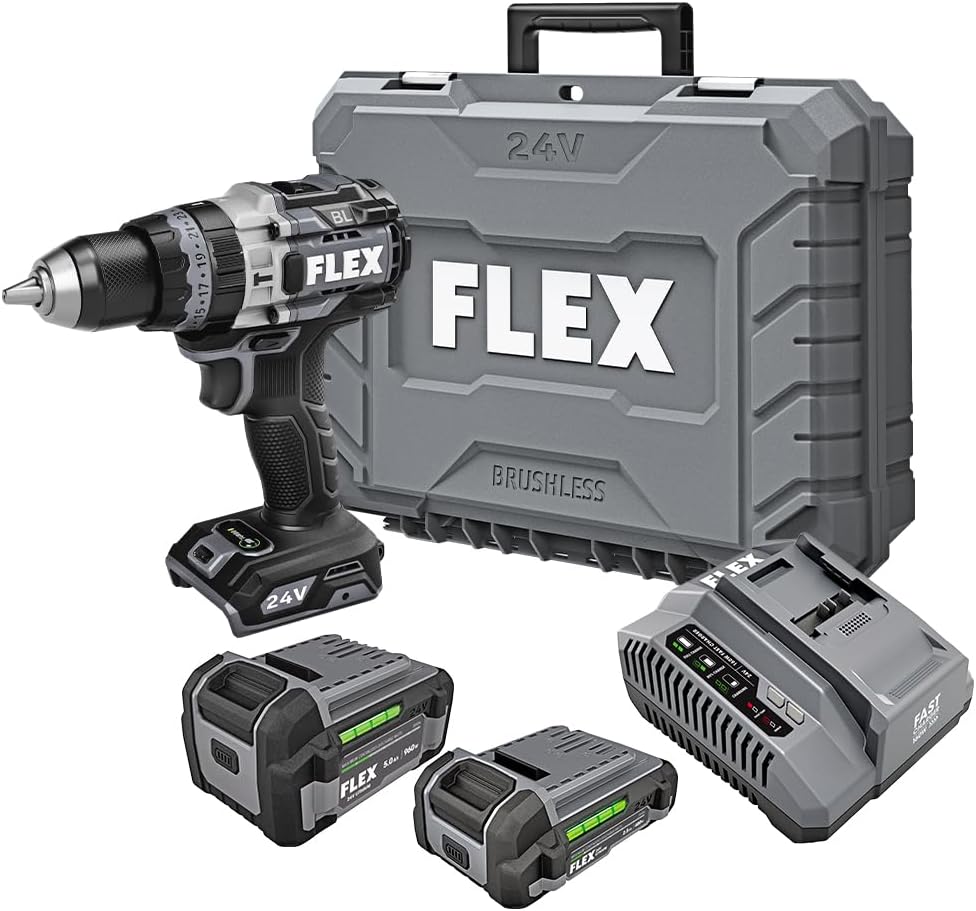 FLEX 24V Brushless Cordless Hammer Drill with Turbo Mode Kit