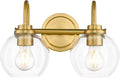 Bathroom Light Fixtures 2-Light Brushed Gold Vanity Lights - Modern
