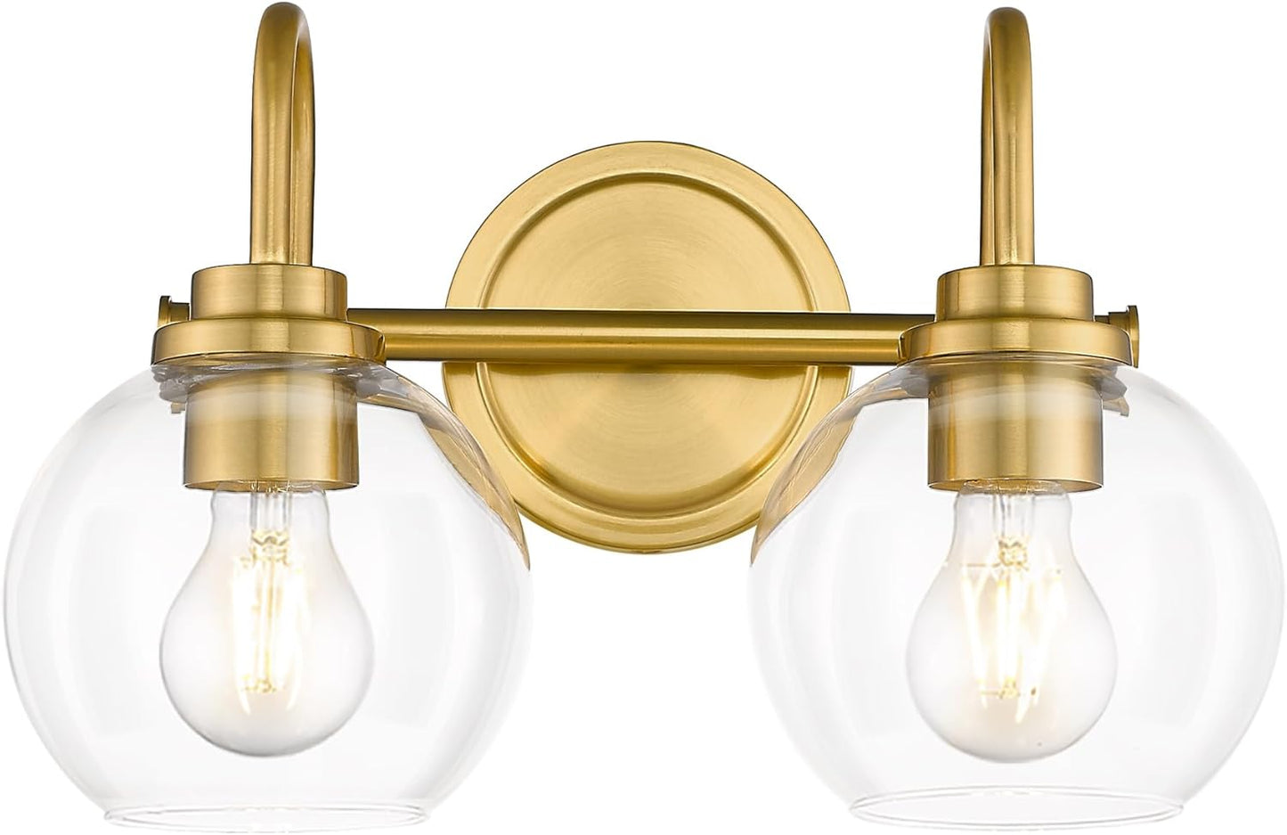 Brushed Gold Vanity Lights with Globe Glass for Stylish Bathrooms