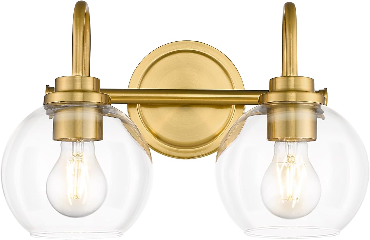 Brushed Gold Vanity Lights with Globe Glass for Stylish Bathrooms