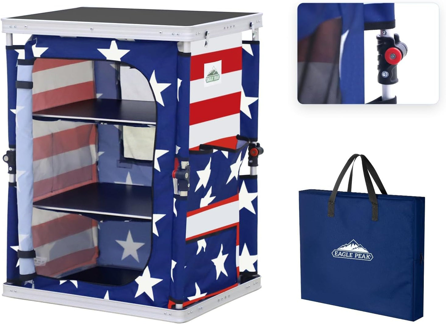 EAGLE PEAK Outdoor Folding Camping Table with Storage Organizer