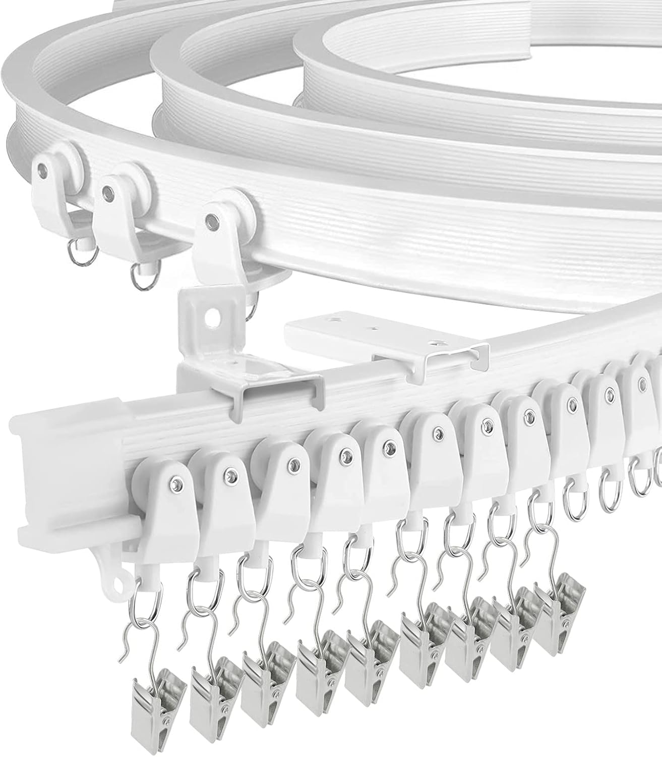Flexible 14FT Ceiling Curtain Track - Easy Room Divider Solution!