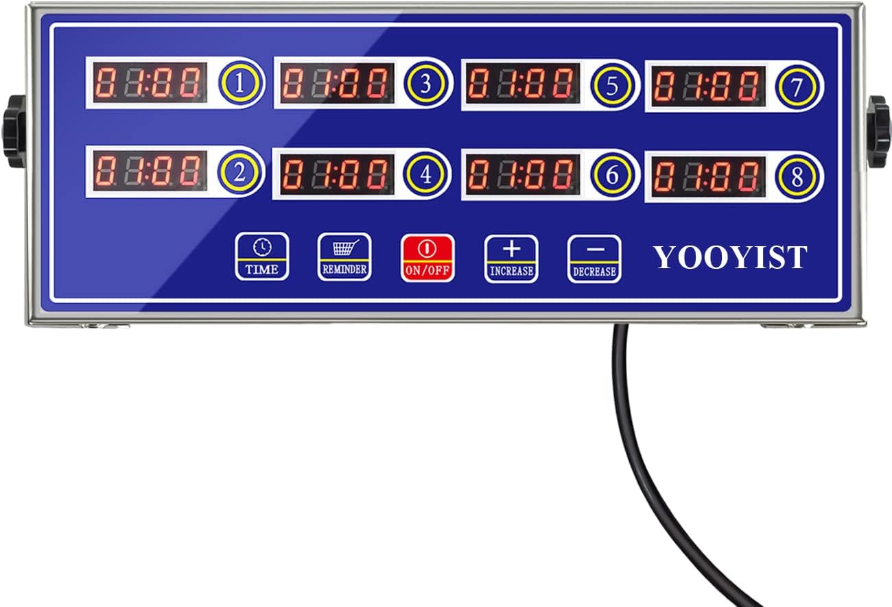 Professional 8 Channel Kitchen Timers for Cooking and Baking