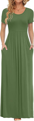 AUSELILY Women's Short Sleeve Loose Long Maxi Dress - Comfortable Soft