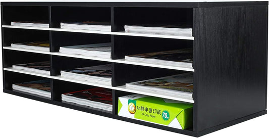 PAG Mail Sorter - Wood Countertop Literature Organizer for Home