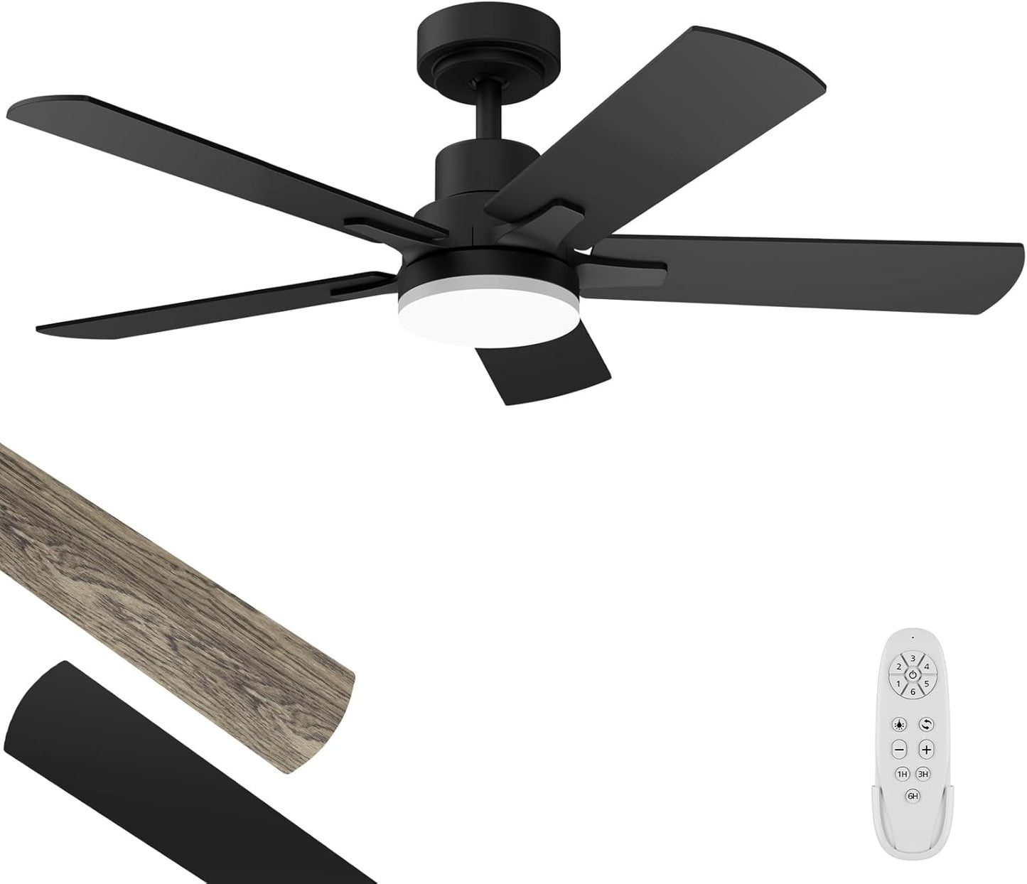 42-Inch Ceiling Fan with Light and Remote Control for Home