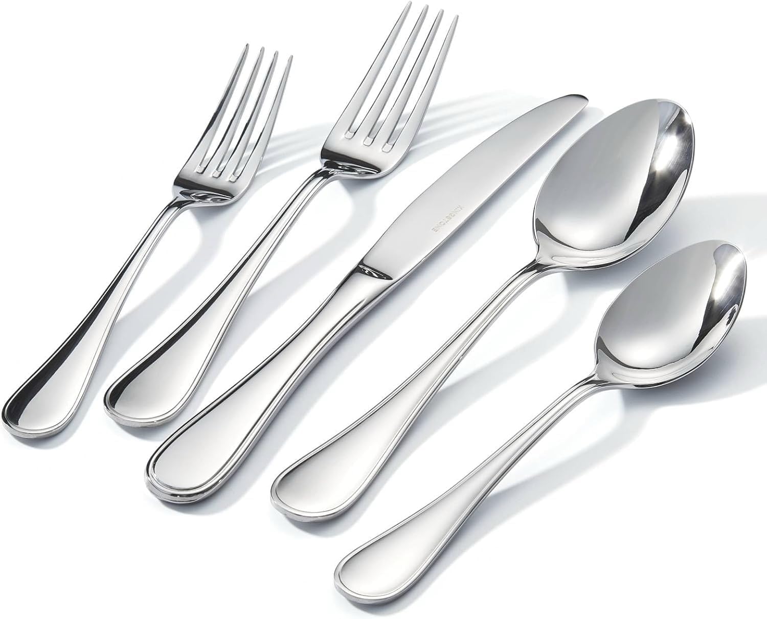 30 Piece Teardrop Silverware Set for 6 - Modern Design Cutlery