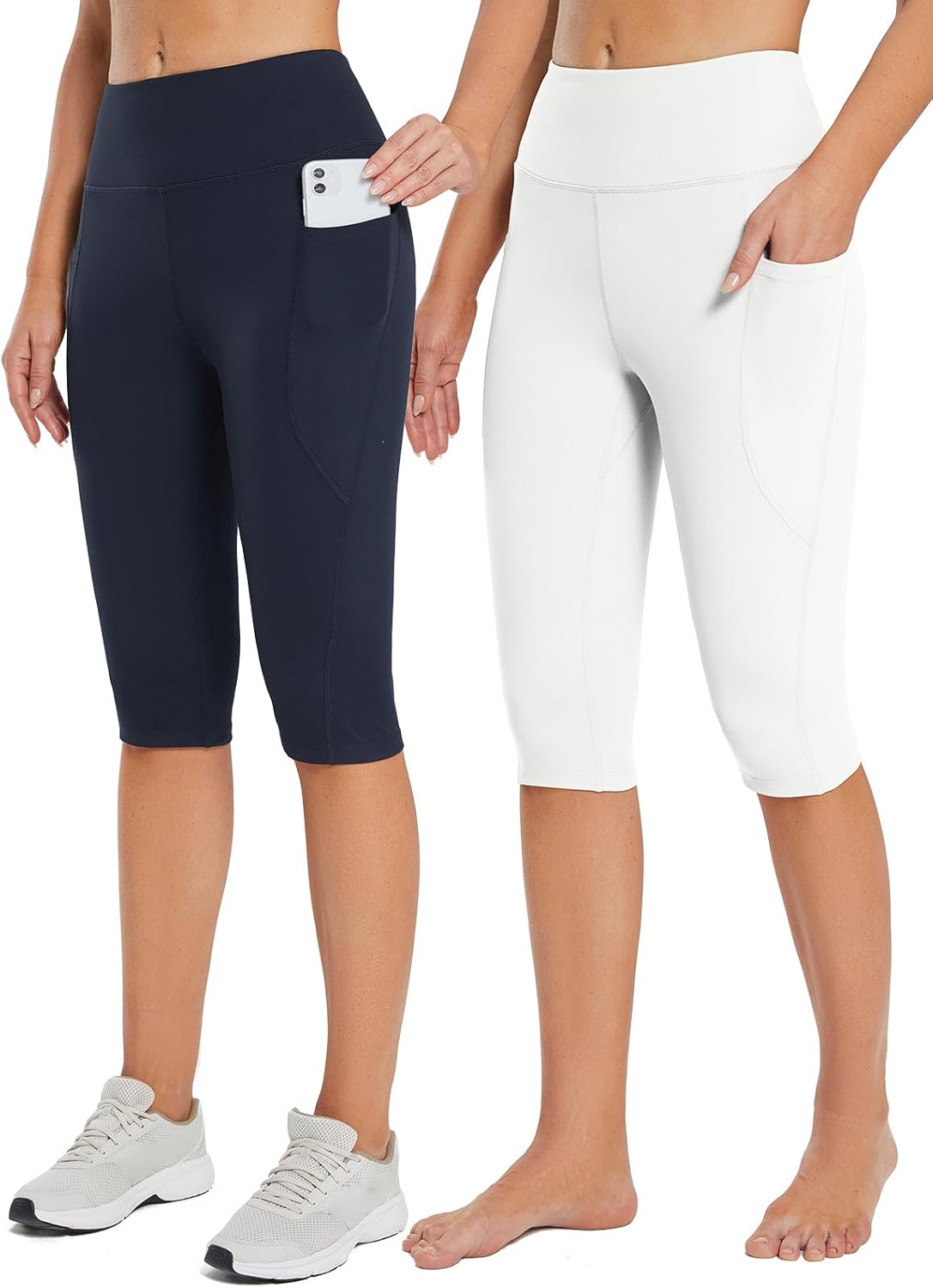 Baleaf Women's Capri Leggings with Pockets for Yoga and Workout