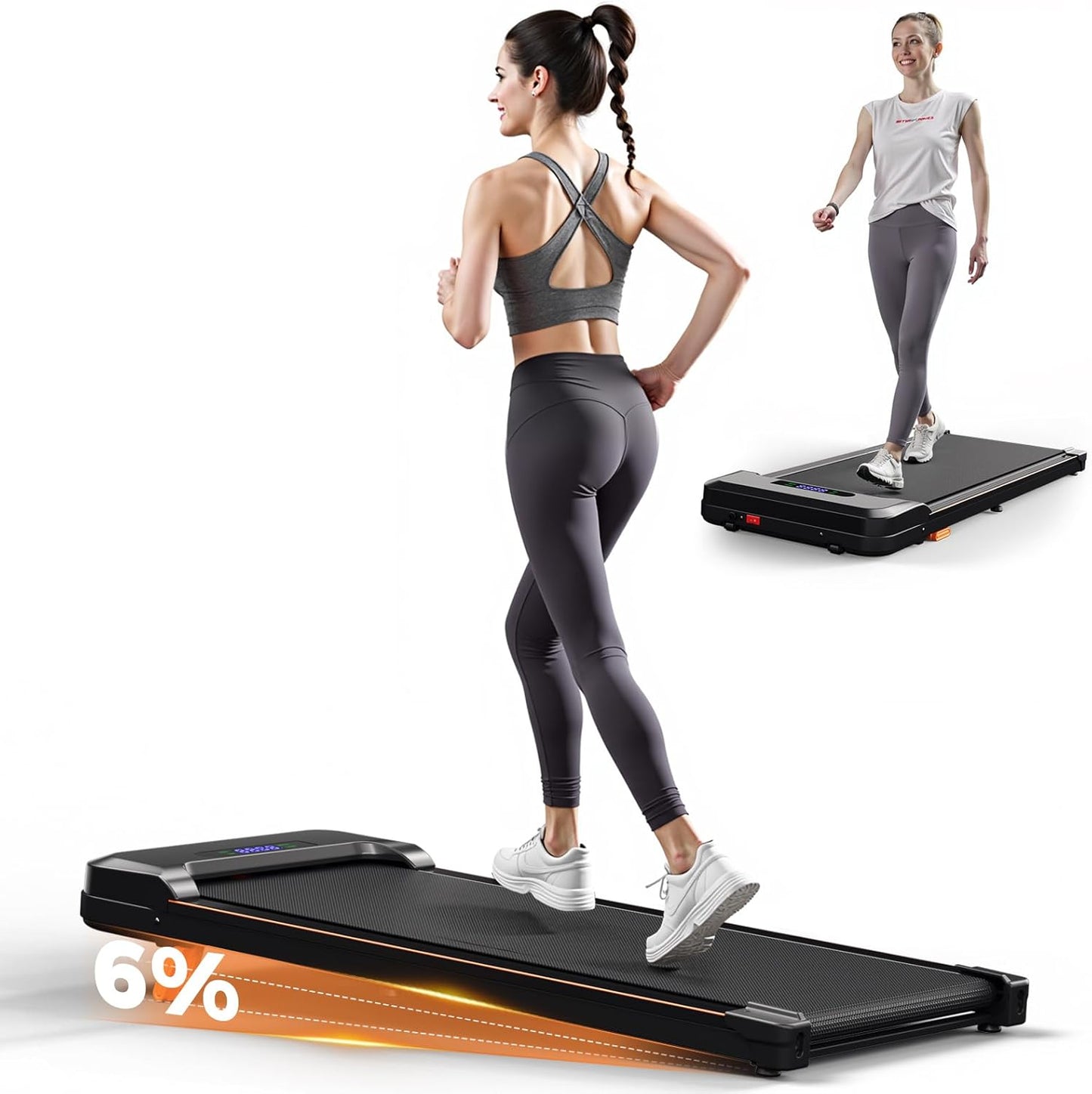 AIRHOT 3in1 Walking Pad Treadmill with 6% Incline for Home