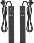 Power Strip Surge Protector 6 Outlets 4 USB Ports - 6ft Cord, 2100J