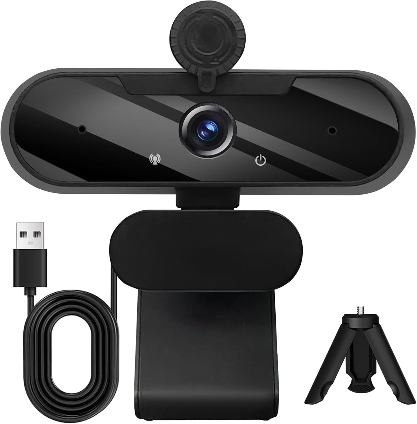 USB HD 1080P Video Webcam with Built-in Microphone and Tripod