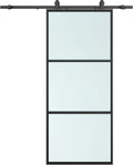 30 in. x 84 in. Full Lite Frosted Glass Sliding Barn Door - Sleek