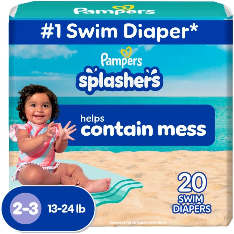 Pampers Splashers Swim Diapers - Size S - 20ct: Gap-Free Baby Swimming Pants