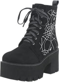 Parisuit Goth Patent Ankle Boots Platform Chunky Heels - Bold Style